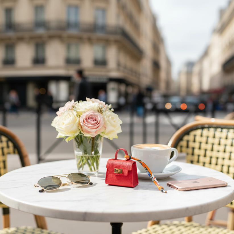 Red structured mini bag with gold twist-lock clasp . The Heirloom Mini Bag by It Bag Australia