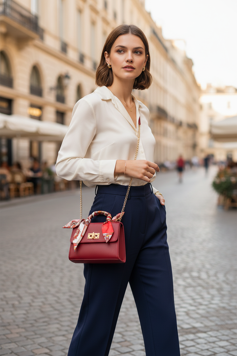 The Ascot - Deep Red chain strap