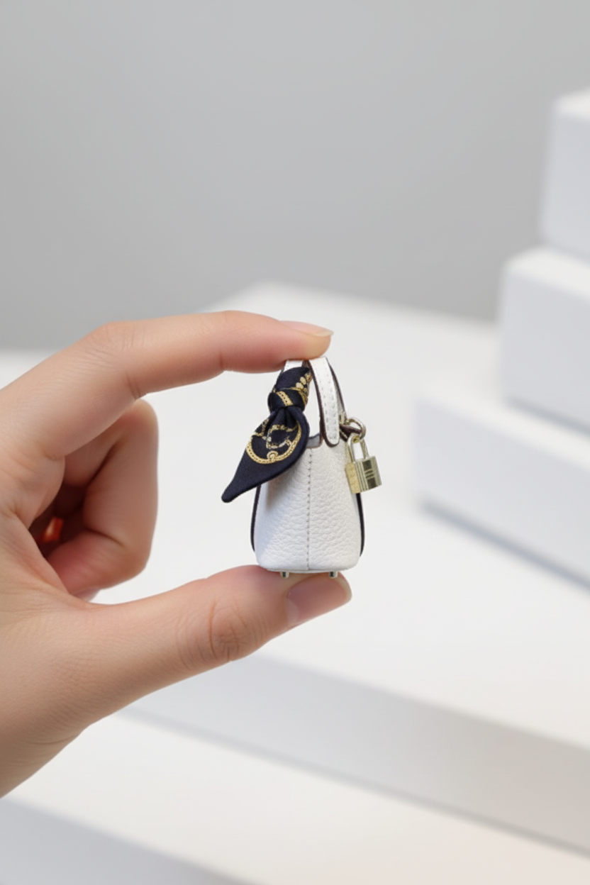 The Mayfair Mini Bucket Bag in White